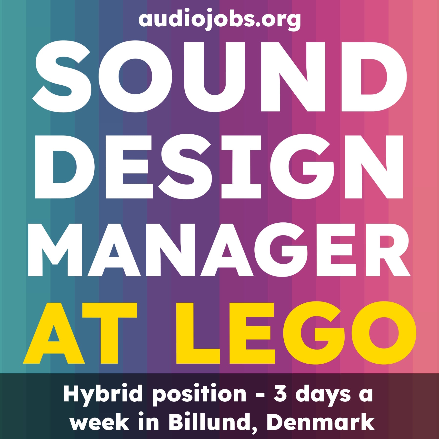 Sound Design Manager Audio Job at LEGO